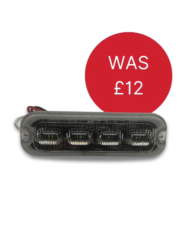 LED Slim Warning Light White 98mm 10-30V R65 