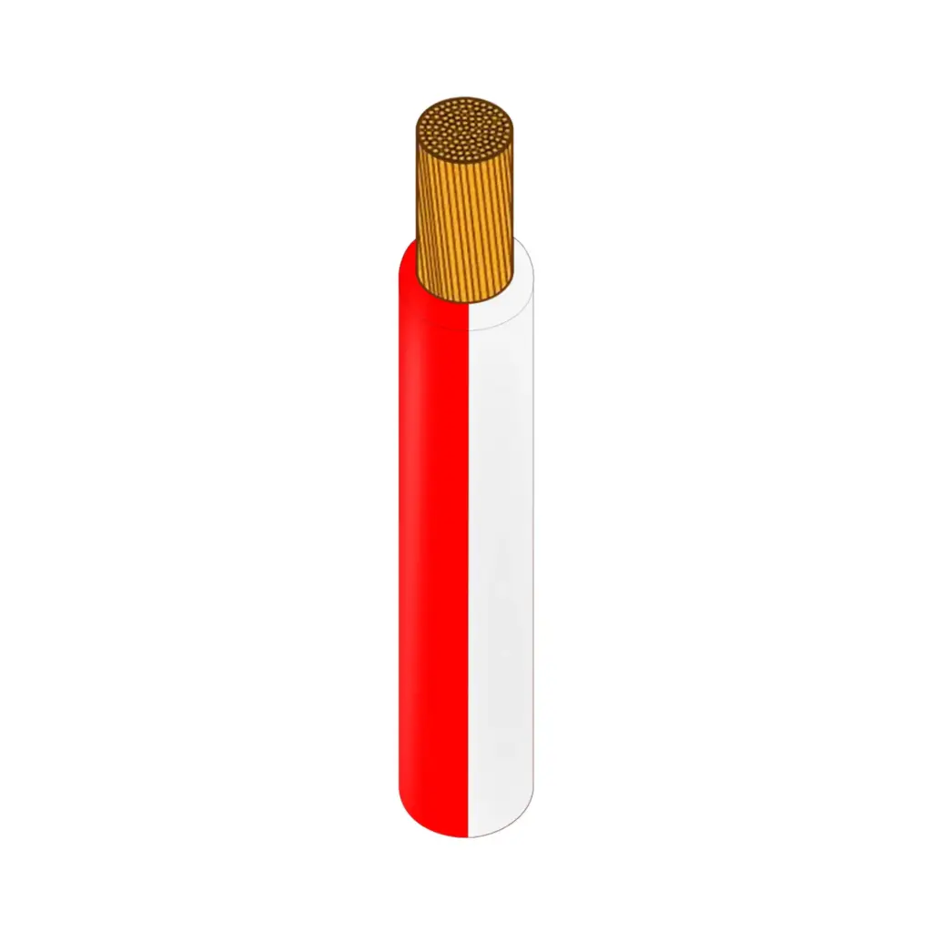 Single Core 25A, 2mm, 100m Red and White