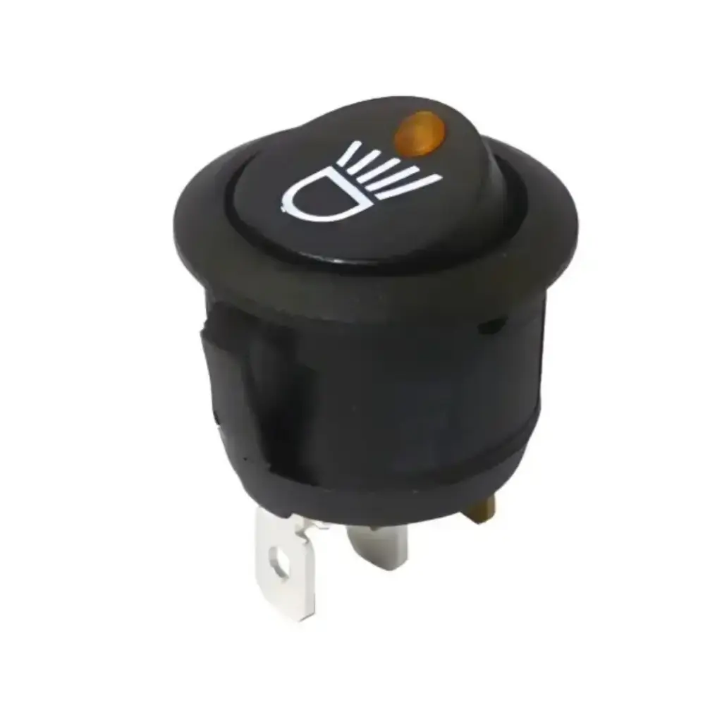 Amber LED Round Rocker Switch with Work Light Symbol- 12/24V