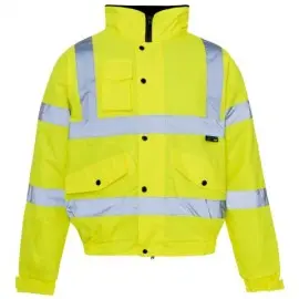 [D-CON-20154] Yellow Hi-Vis Bomber Jacket 