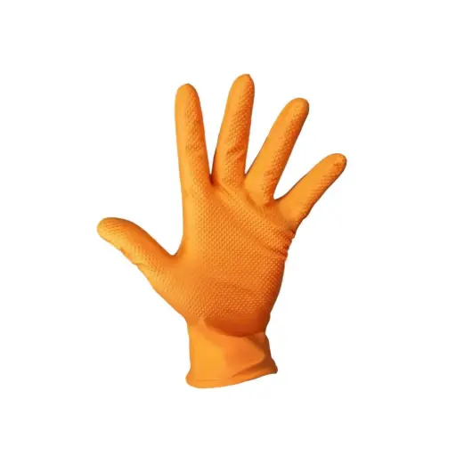Orange Grip Nitrile Gloves (100 PCS)