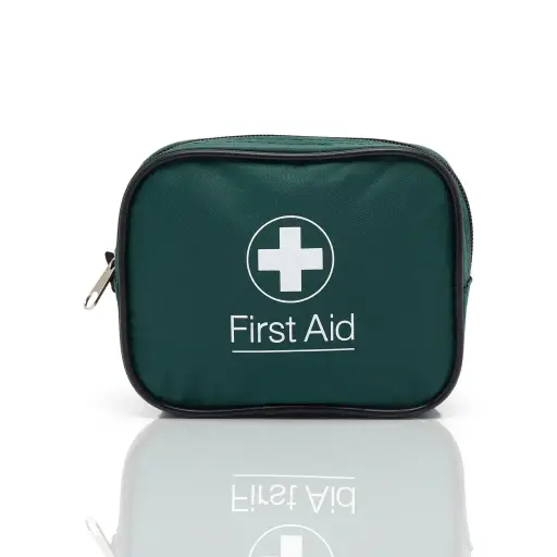 [D-CON-00363] One Person Travel First Aid Kit In Green Zipped Bag